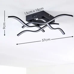 hofstein Plafonnier Voltti LED Noir, 4 lumières