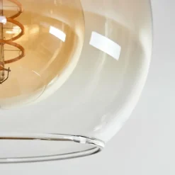 hofstein Plafonnier Vouhet Brun, Couleur bois, Noir, 3 lumières