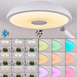 hofstein Plafonnier Vully Blanc, 1 lumière, Changeur de couleurs