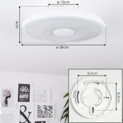 hofstein Plafonnier Vully Blanc, 1 lumière, Changeur de couleurs