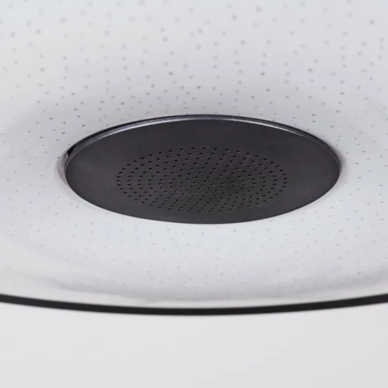 hofstein Plafonnier Vully LED Noir, 1 lumière, Télécommandes, Changeur de couleurs