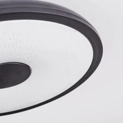 hofstein Plafonnier Vully LED Noir, 1 lumière, Télécommandes, Changeur de couleurs