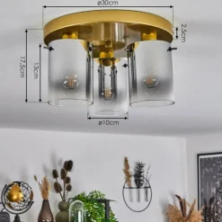 Lampes Dorées-hofstein Plafonnier Vuoltu Or, 3 lumières