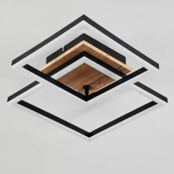 Luminaires Scandinaves-hofstein Plafonnier Walschbronn LED Brun, Couleur bois, Noir, 1 lumière