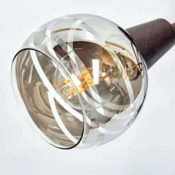 Suspension Verre Fumé-hofstein Plafonnier Warga LED Bronze, 3 lumières