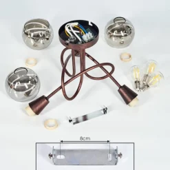 Suspension Verre Fumé-hofstein Plafonnier Warga LED Bronze, 3 lumières