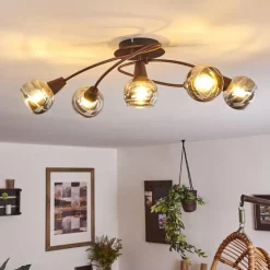 hofstein Plafonnier Warga LED Bronze, 5 lumières