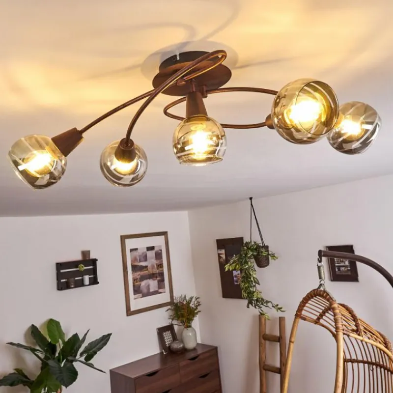 hofstein Plafonnier Warga LED Bronze, 5 lumières