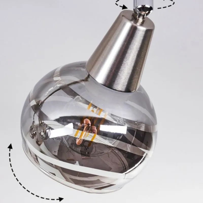 hofstein Plafonnier Warga LED Nickel mat, 4 lumières