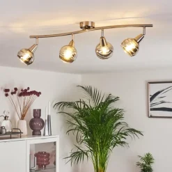 hofstein Plafonnier Warga LED Nickel mat, 4 lumières