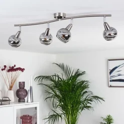 hofstein Plafonnier Warga LED Nickel mat, 4 lumières