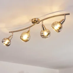 hofstein Plafonnier Warga LED Nickel mat, 4 lumières