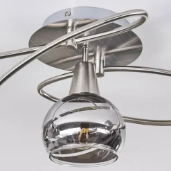 hofstein Plafonnier Warga LED Nickel mat, 5 lumières