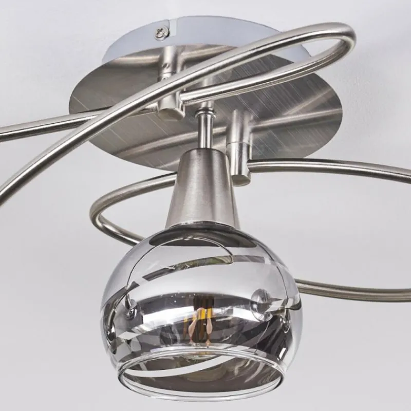 hofstein Plafonnier Warga LED Nickel mat, 5 lumières