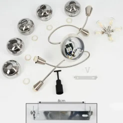 hofstein Plafonnier Warga LED Nickel mat, 5 lumières