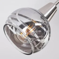 hofstein Plafonnier Warga LED Nickel mat, 5 lumières