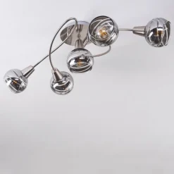 hofstein Plafonnier Warga LED Nickel mat, 5 lumières