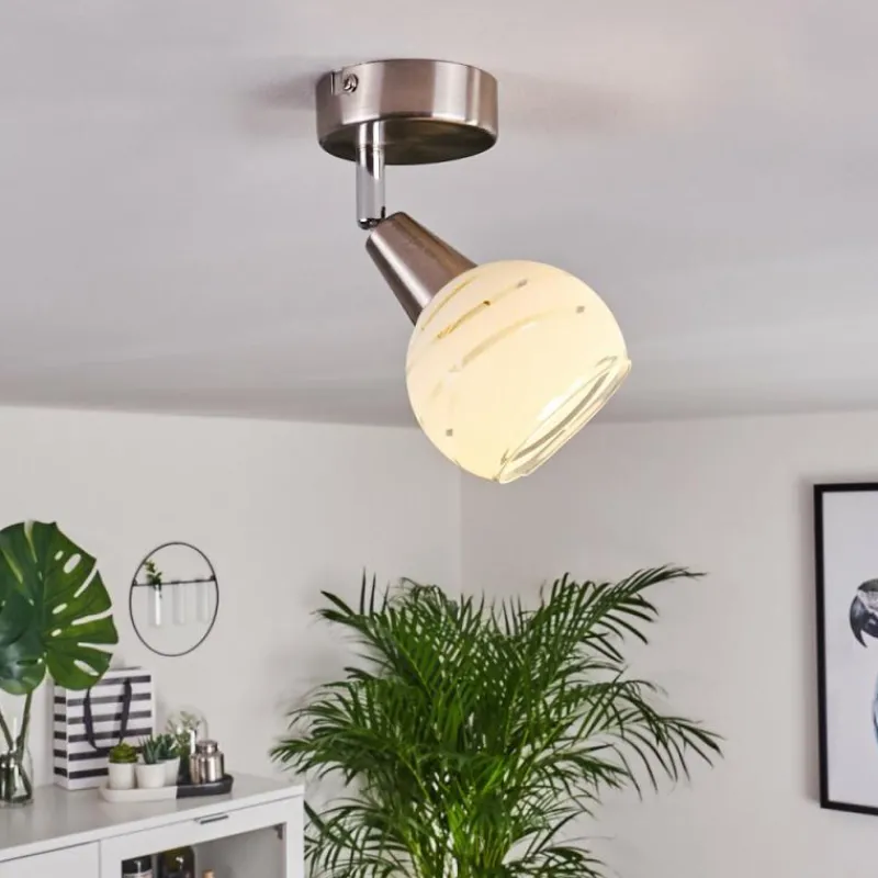 hofstein Plafonnier Warga LED Nickel mat, 1 lumière