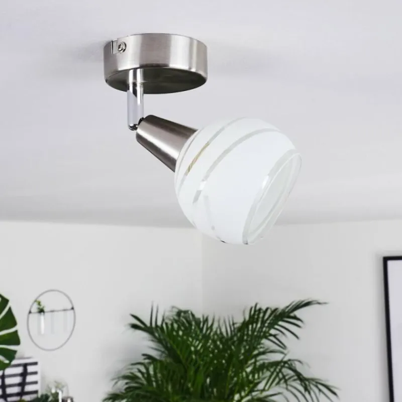 hofstein Plafonnier Warga LED Nickel mat, 1 lumière