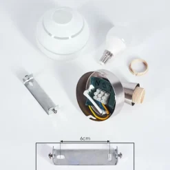 hofstein Plafonnier Warga LED Nickel mat, 1 lumière