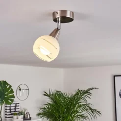 hofstein Plafonnier Warga LED Nickel mat, 1 lumière