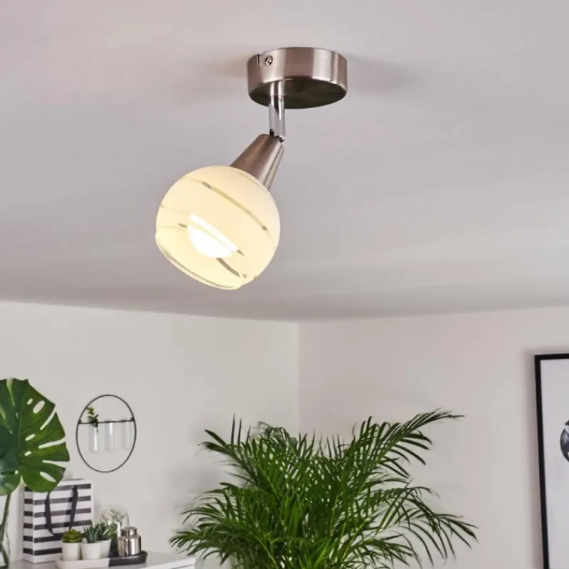 hofstein Plafonnier Warga LED Nickel mat, 1 lumière