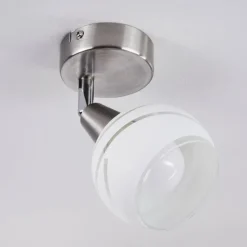 hofstein Plafonnier Warga LED Nickel mat, 1 lumière