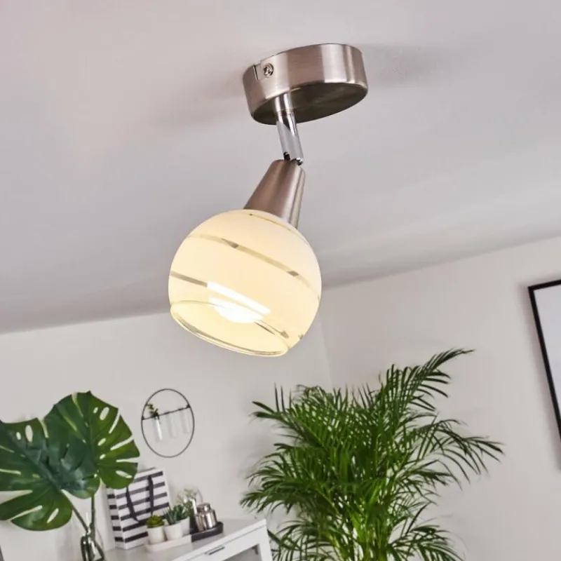 hofstein Plafonnier Warga LED Nickel mat, 1 lumière