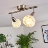 hofstein Plafonnier Warga LED Nickel mat, 2 lumières