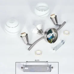 hofstein Plafonnier Warga LED Nickel mat, 2 lumières