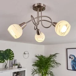 hofstein Plafonnier Warga LED Nickel mat, 3 lumières