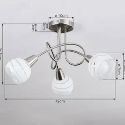 hofstein Plafonnier Warga LED Nickel mat, 3 lumières