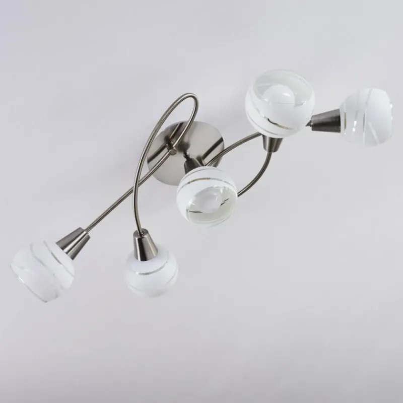hofstein Plafonnier Warga LED Nickel mat, 5 lumières