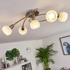 hofstein Plafonnier Warga LED Nickel mat, 5 lumières