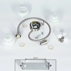 hofstein Plafonnier Warga LED Nickel mat, 3 lumières