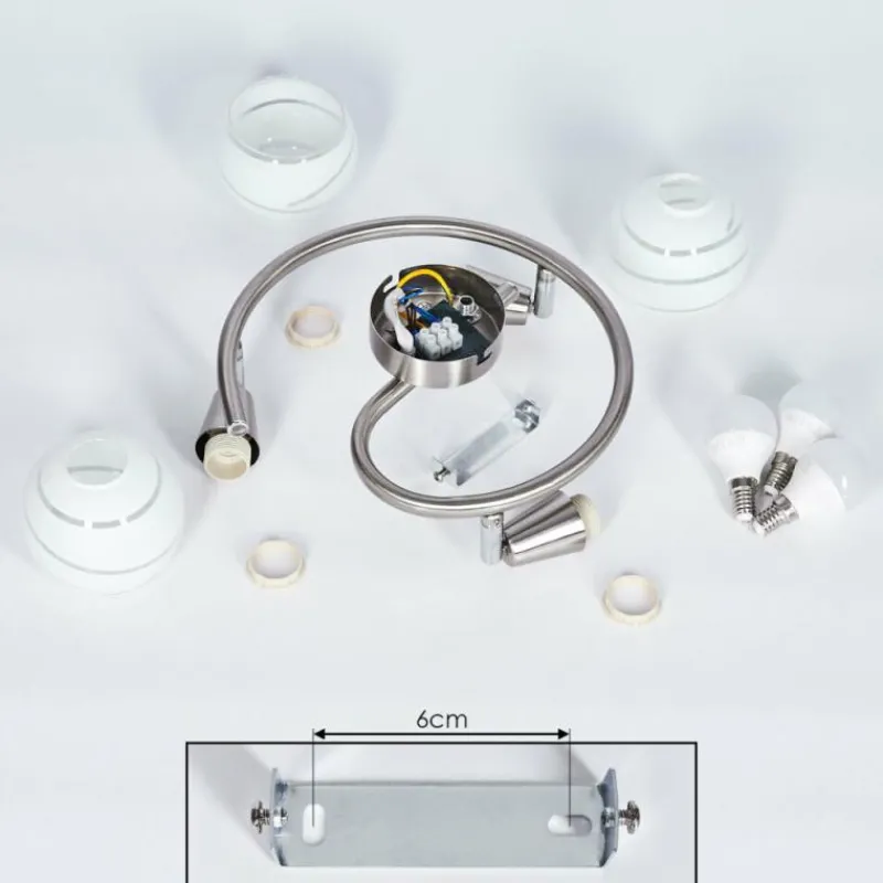 hofstein Plafonnier Warga LED Nickel mat, 3 lumières