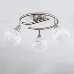 hofstein Plafonnier Warga LED Nickel mat, 3 lumières