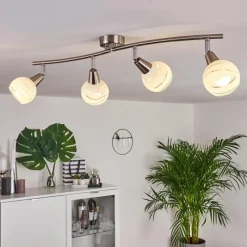 hofstein Plafonnier Warga LED Nickel mat, 4 lumières