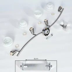 hofstein Plafonnier Warga LED Nickel mat, 4 lumières