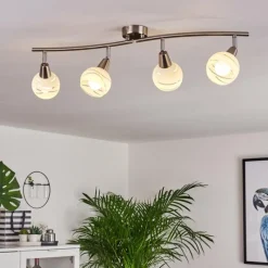 hofstein Plafonnier Warga LED Nickel mat, 4 lumières