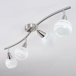 hofstein Plafonnier Warga LED Nickel mat, 4 lumières