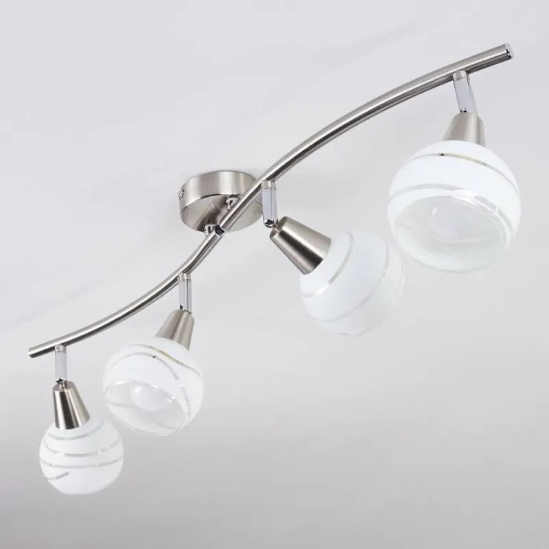 hofstein Plafonnier Warga LED Nickel mat, 4 lumières