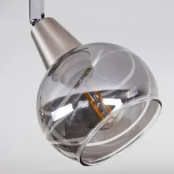 Suspension Verre Fumé-hofstein Plafonnier Warga Nickel mat, 2 lumières