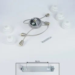 hofstein Plafonnier Warga Nickel mat, 5 lumières