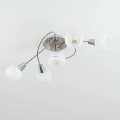 hofstein Plafonnier Warga Nickel mat, 5 lumières