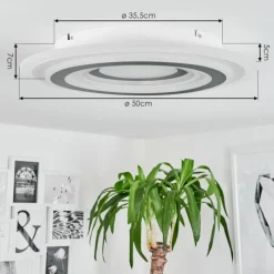 hofstein Plafonnier Wawo LED Blanc, 1 lumière, Télécommandes* Éclairage Led