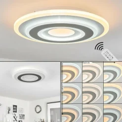 hofstein Plafonnier Wawo LED Blanc, 1 lumière, Télécommandes