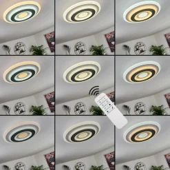 hofstein Plafonnier Wawo LED Gris, Blanc, 1 lumière, Télécommandes