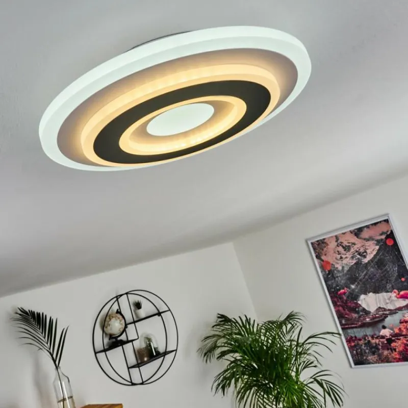 hofstein Plafonnier Wawo LED Gris, Blanc, 1 lumière, Télécommandes