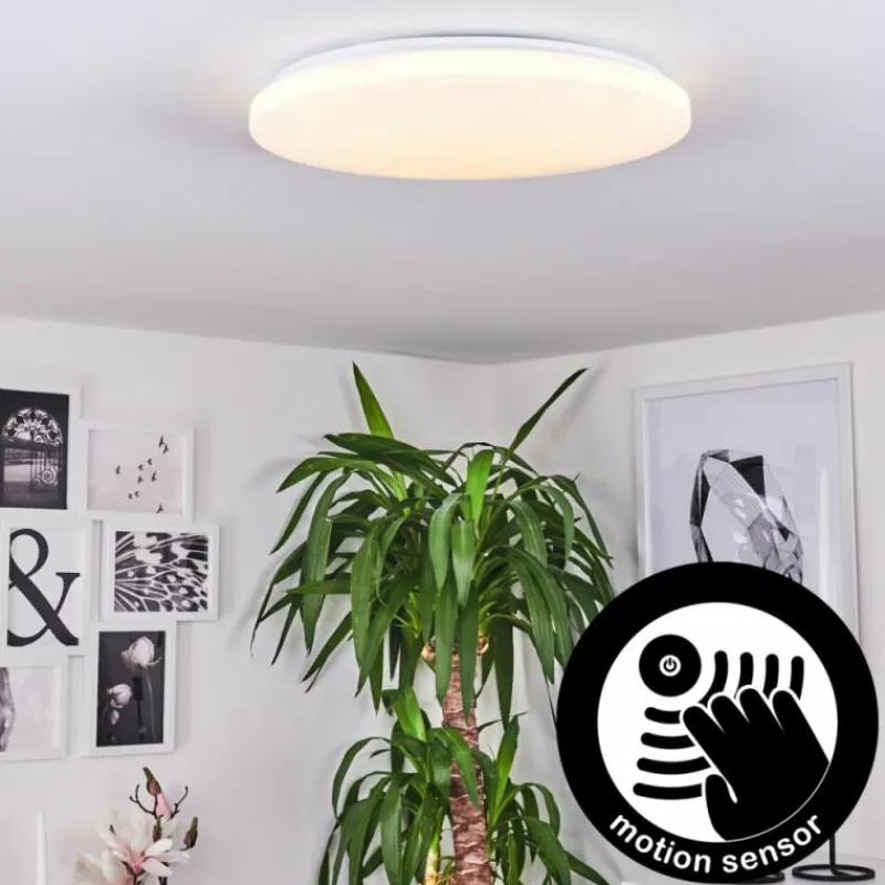 hofstein Plafonnier Weesen LED Blanc, 1 lumière, Détecteur de mouvement
